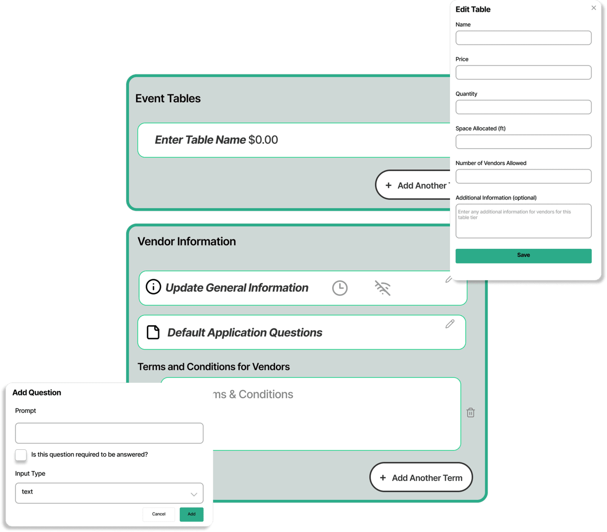 Vendor management interface