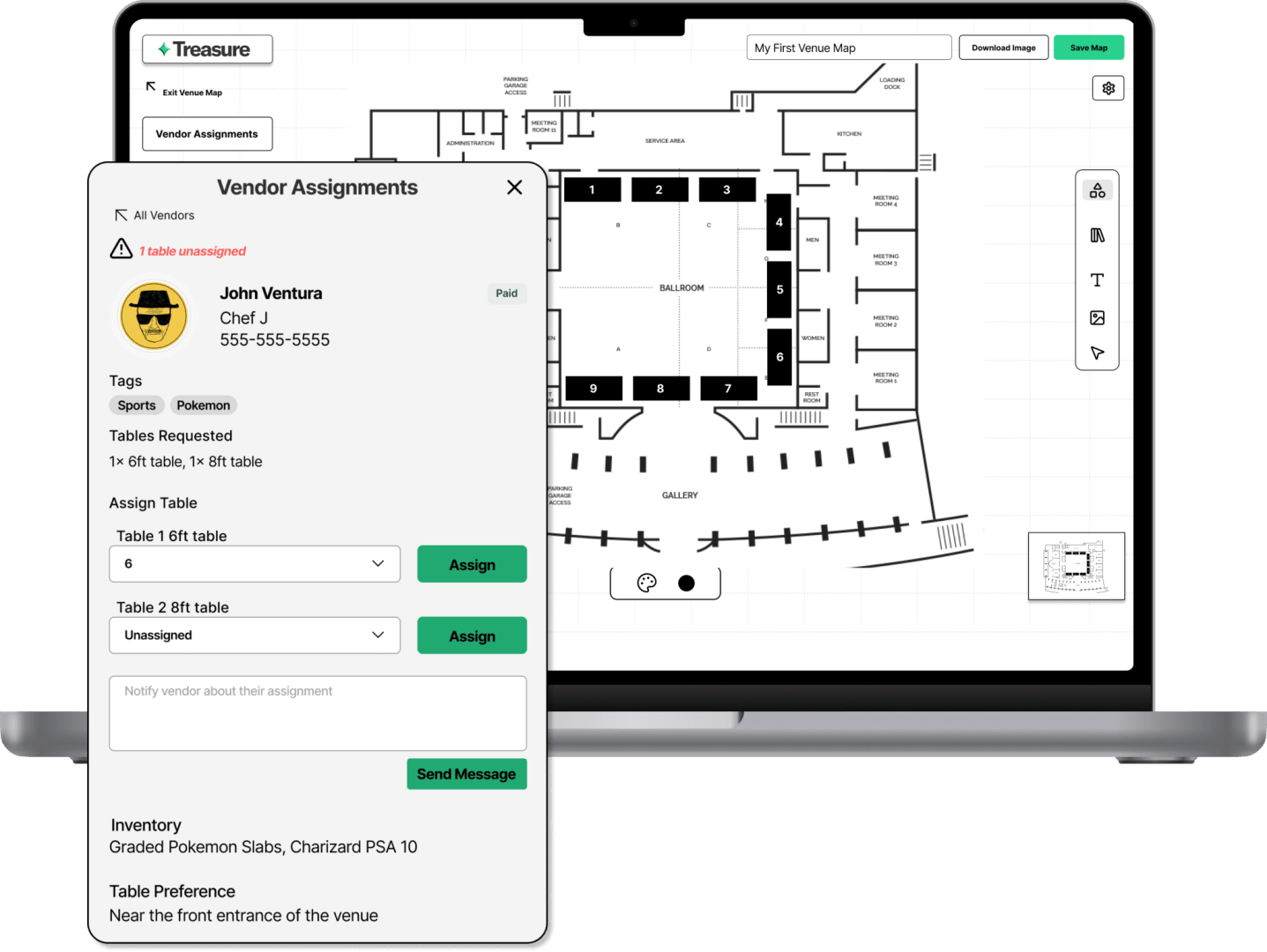 Interactive venue map